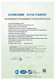Certificado del Sistema de Gestión Ambiental
