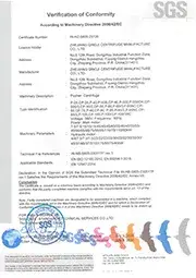 Certificado de Conformidad CE para Centrífugas