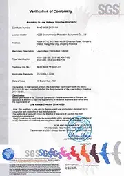 Certificado de Conformidad CE paraTableros de Distribución de Baja Tensión